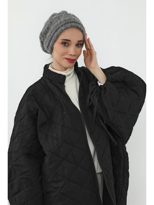 98tk Gri Pileli Kışlık Tüylü Kaşe Bone,b