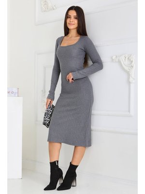 Fume Füme Kare Yaka Fitilili Kaşkorse Elbise