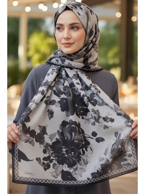 Bordo Midnight Bloom Serisi Pamuk Şal