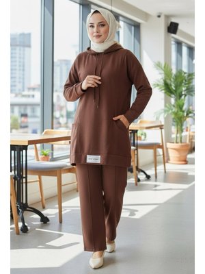 Kahve Armalı Çift Cepli Vortex İkili Takım