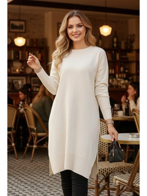 Krem Triko Kazak Tunik 17203kr2