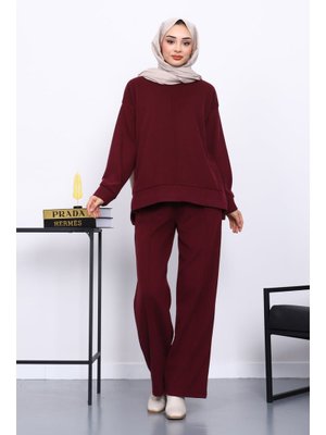 Mürdüm Üst Ve Pantolonu Nervür Dikişli Selanik Takım