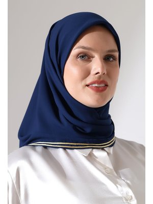 Lacivert Biyeli Bürümcük Düz Şifon Eşarp