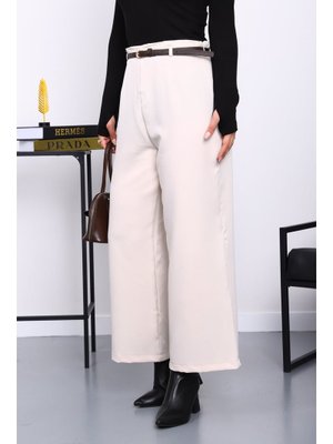 Taş Kemerli Yan Fermuarlı Pantolon