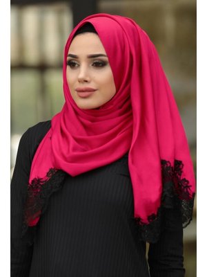 Dantelli İpek Görünümlü Şal