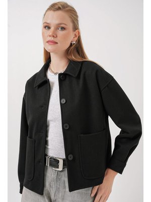 Siyah Kaşe Ceket