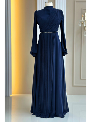 Lacivert Arin Abiye Elbise