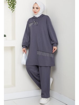 Antrasit Zincir Detay Oysho İkili Takım