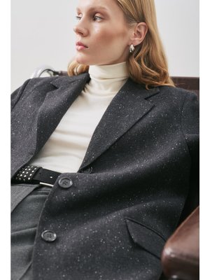 Norrıs Yün Blazer Ceket Dark Grey Melange