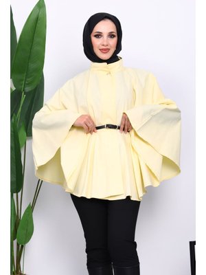 Sarı Kemerli Gabardin Panço
