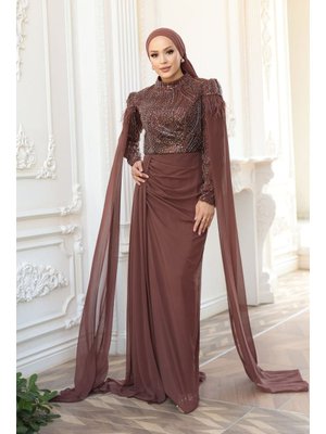 Pelerin Detaylı Kahverengi 52592kh