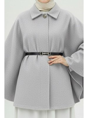 Gri Kemerli Kaşe Panço