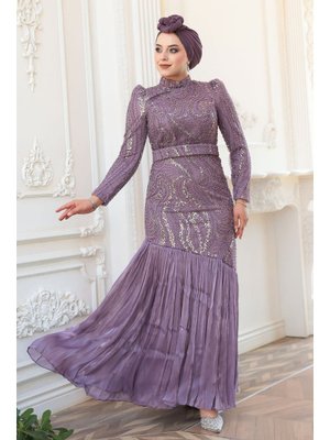 Boncuk İşlemeli Lila 51621lıla