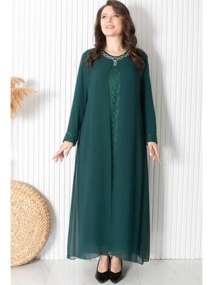Yeşil Kolye Detaylı Abiye