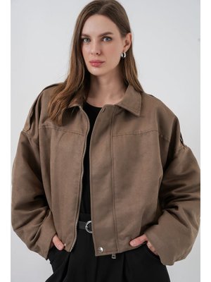 D.haki Oversize Süet Ceket