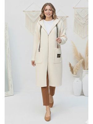 Taş Rengi Fermuarlı Peluş Kap