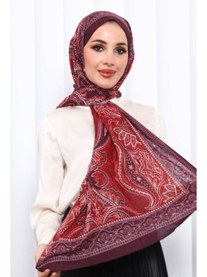 Mürdüm Desenli Kraş Şal