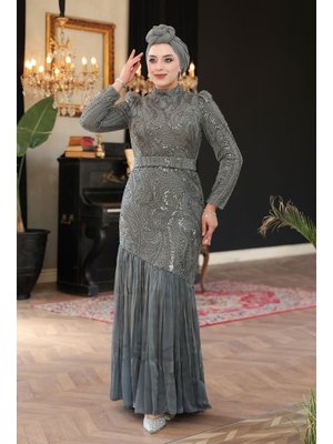 Boncuk İşlemeli Gri 51621gr