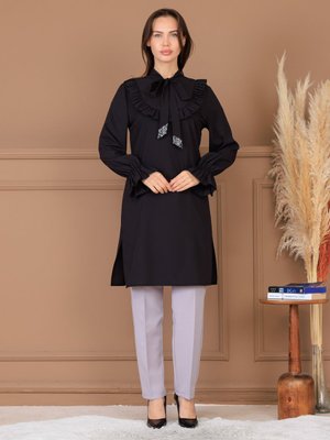 Siyah Asel Tunik Pantolon İkili Takım