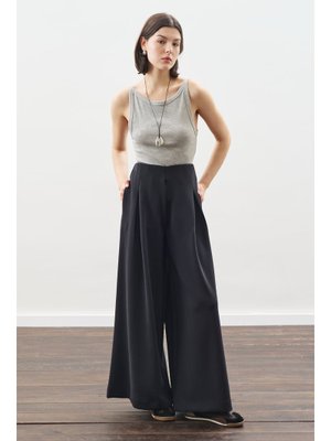 Antrasit Yumuşak Dokulu Modal Geniş Pantolon