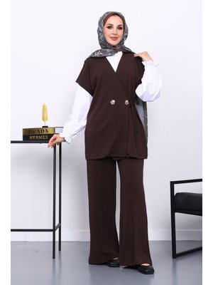 Kahverengi Yelek Pantolonlu Cupra Modal Takım