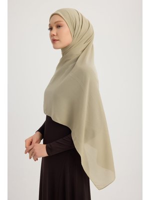 Yağ Yeşili Büyük Şifon Eşarp