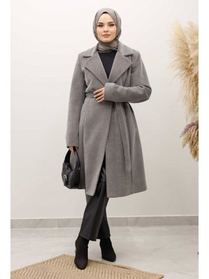 Gri Astarlı Ara Boy Fox Kaban