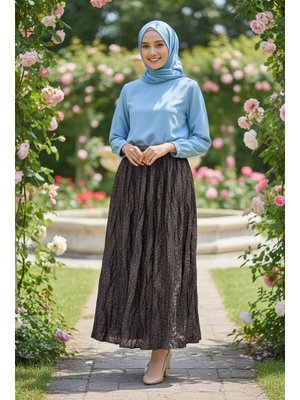 Buruşuk Koyu Haki Etek 9227khk