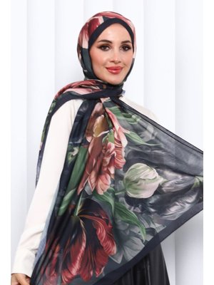 Siyah Desenli Soft Dijital Şal