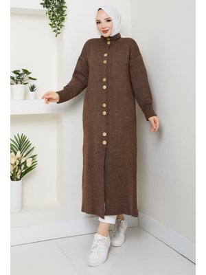 Düğme Kapamalı Boğaz Detaylı Triko Hırka