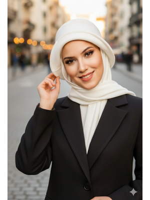 Beyaz Atkılı Vintage Şapka