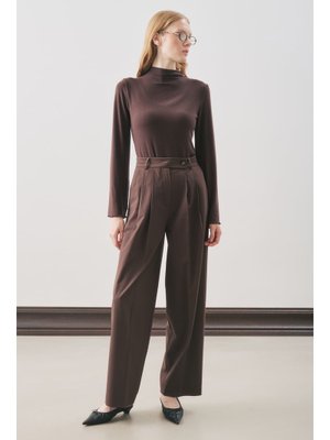 Kahverengi Classıc Pileli Pantolon