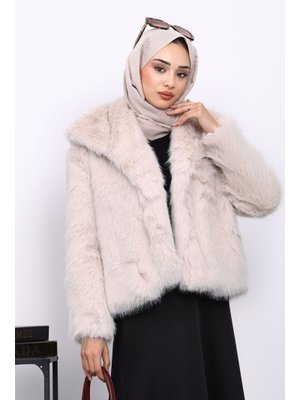 Taş Astarlı Kısa Kürk Kaban