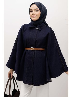 Koyu Mavi Kemerli Kot Panço