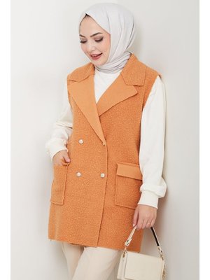 Taba Kapak Cepli Düğmeli Yelek