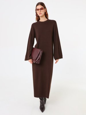 Kahverengi Triko Elbise