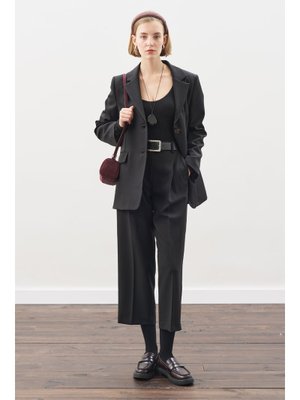 Siyah Kuşaklı Tek Düğmeli Blazer Ceket