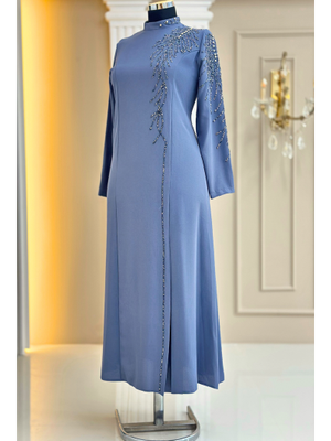 Gri Elisa Abiye Elbise