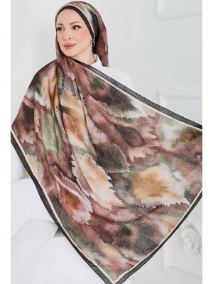 Kahve Açık Natural Harmony Bambu Crash Şal Açik Acık