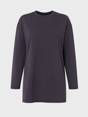 Antrasit Doğal Kumaşlı Beli Kuşak Detaylı Büyük Beden Tunik