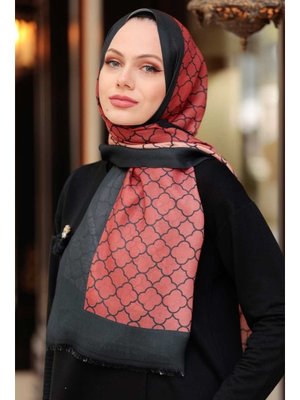 Petek Desenli Kiremit Şal 50172krmt