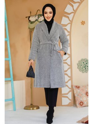 Çizgili Ekru Kaşe Kap 60012e