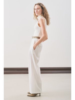 Ekru Classıc Pileli Pantolon