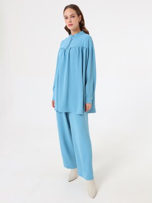 Nil Yeşili Brit Detaylı Aerobin Takım