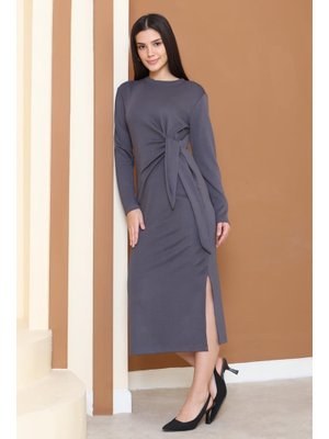 Fume Füme Yandan Bağlama Detaylı Modal Elbise