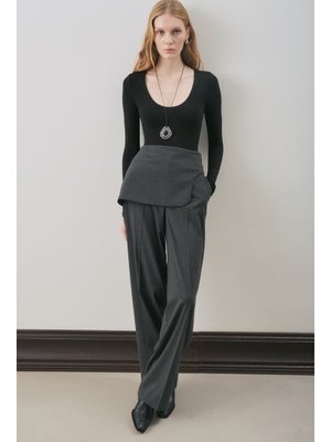 Antrasit Klasik Kesim Kumaş Pantolon