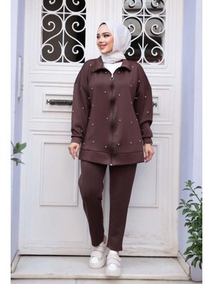 Fermuarlı Kahverengi İkili Takım 12401kkh