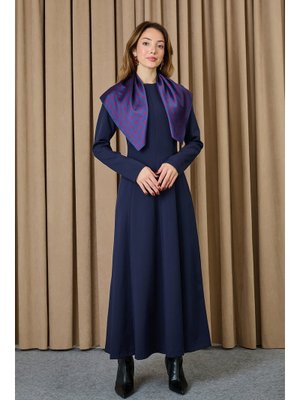 12657elb Şal Detaylı Zarif Elbise