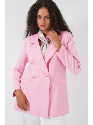 Pudra Kruvaze Yaka Blazer Ceket