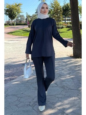 Antrasit Dikiş Detaylı İkili Takım